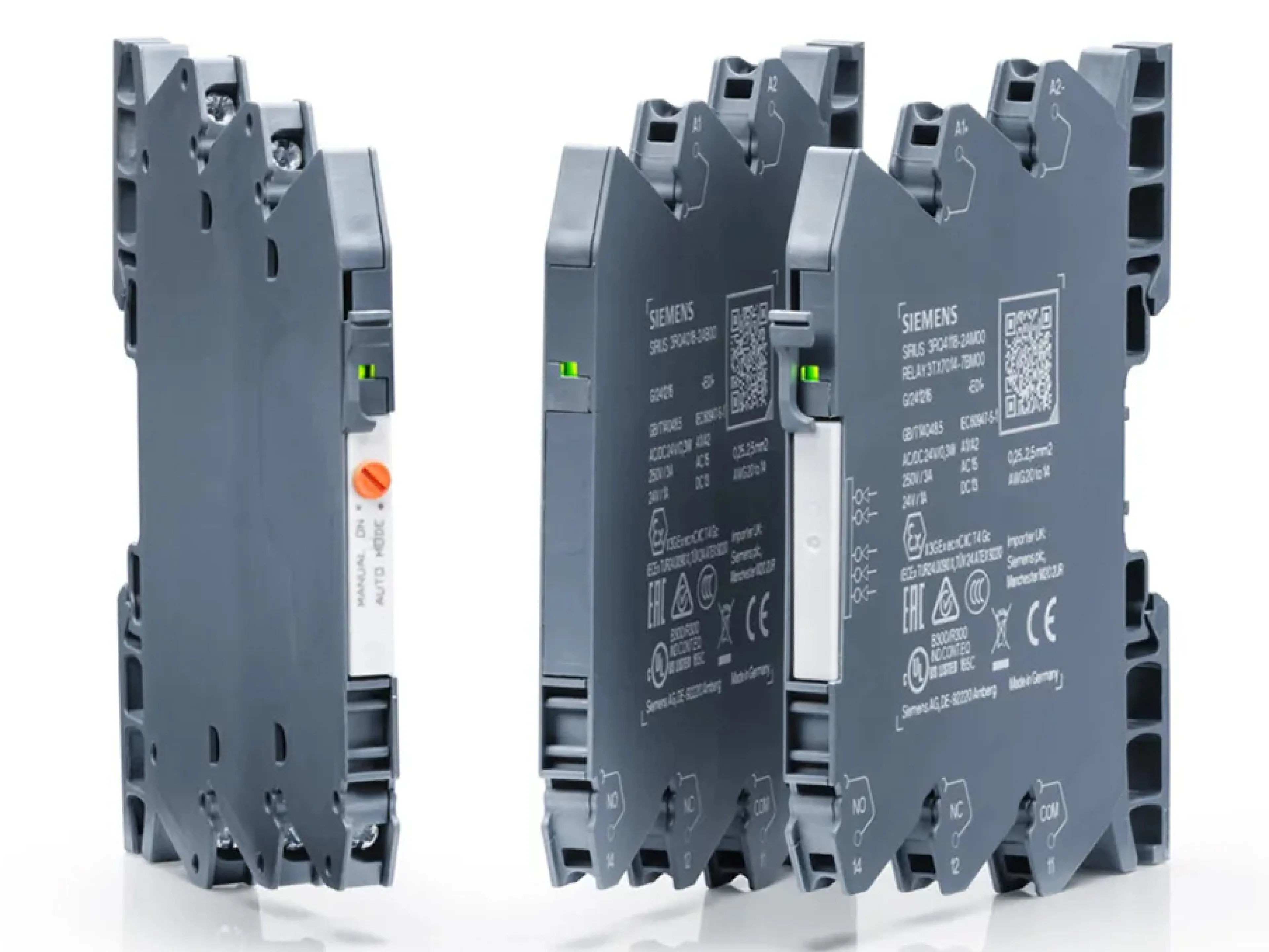 Das neue Koppelrelais bietet drei vielseitige Varianten für unterschiedliche industrielle Anforderungen, Bild: Siemens Das neue Koppelrelais von Siemens bietet drei vielseitige Varianten für unterschiedlichste industrielle Anforderungen